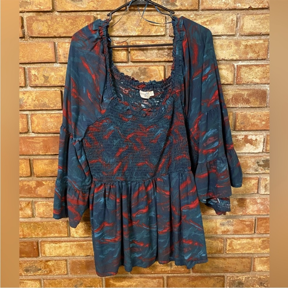 Terra & Sky Multicolor Smocked Blouse